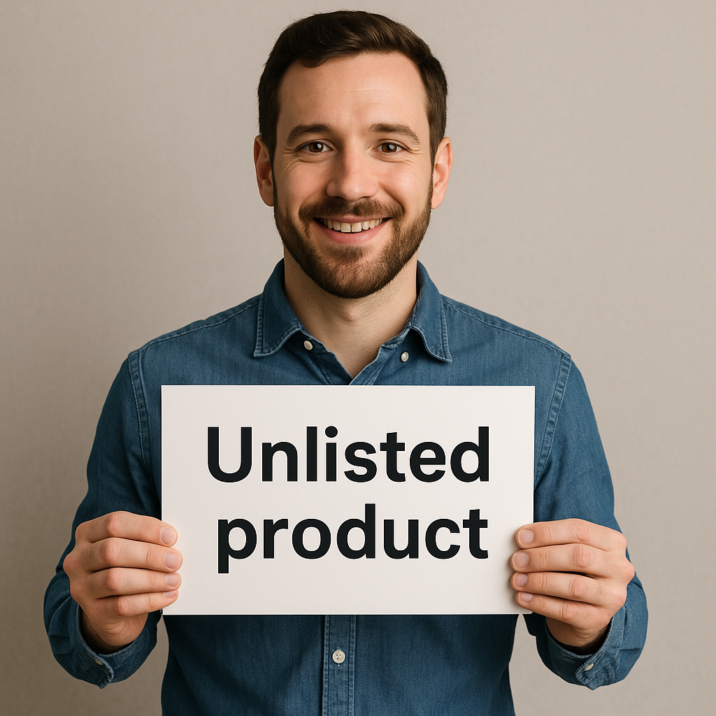 A regular product that is unlisted
